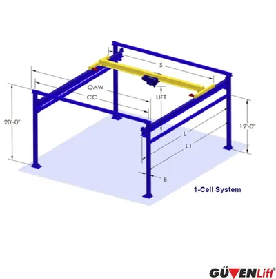 Tek Kademeli Sabit Portal Vinç Sistemi 1 – 10 Ton Arası