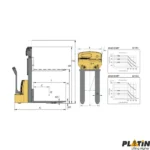 Platin 1200 Kg Full Akülü İstif Makinası - Görsel 2