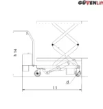 Akülü Makaslı Platform 350 kg, 500 kg - Görsel 3