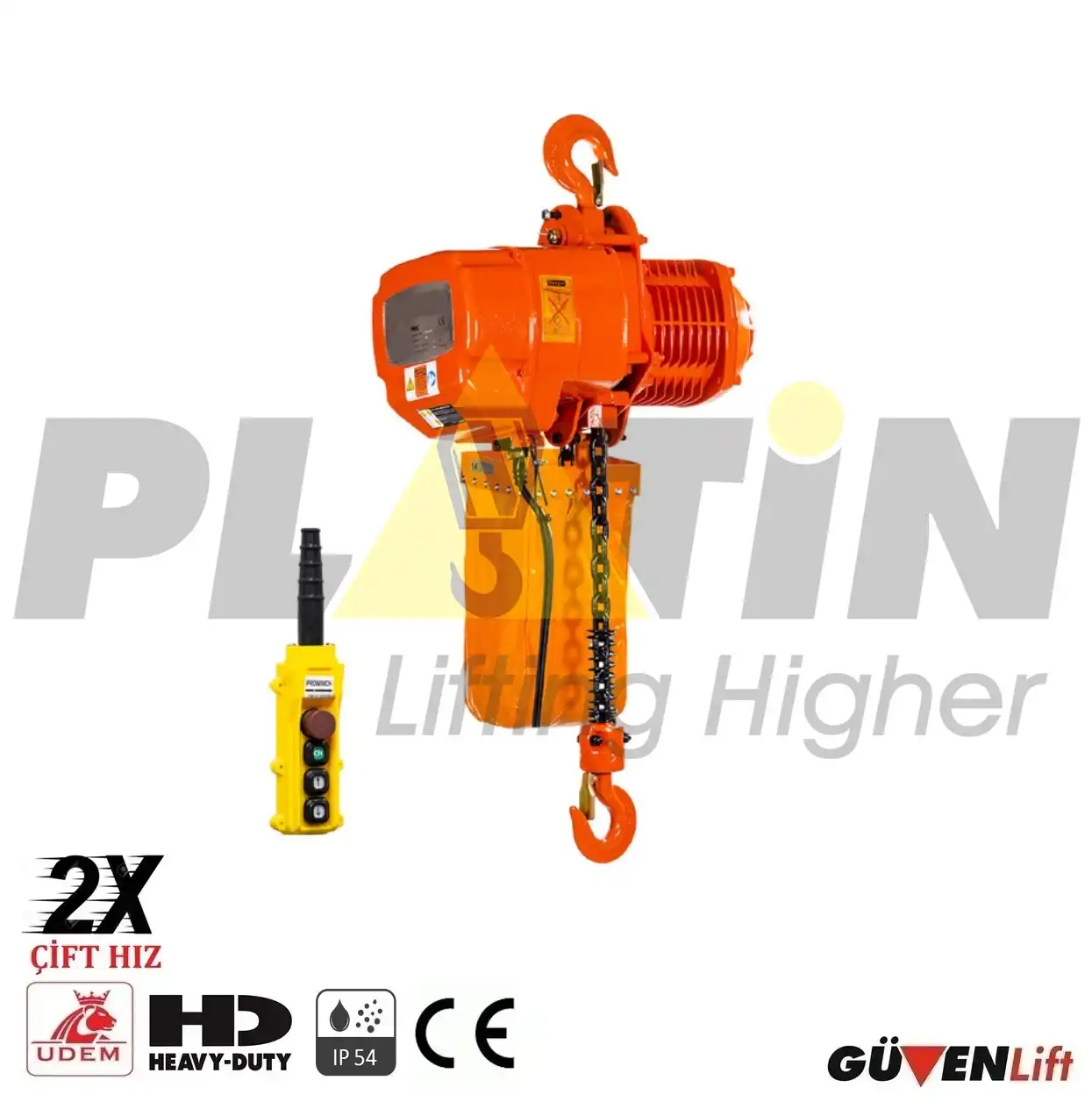 3000-kg-cift-hizli-zincirli-sabit-vinc 3000 Kg Çift Hızlı Zincirli Sabit Vinç - Görsel 1