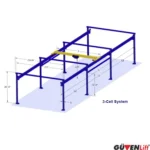 4 Ayak Sabit Portal Vinç Sistemi 1 – 10 Ton Arası
