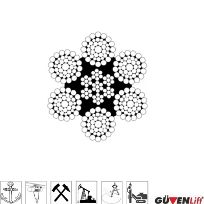 6x41 celik ozlu warrington seale celik halat