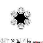 6×41 Kendir Özlü Warrington Seale Çelik Halat