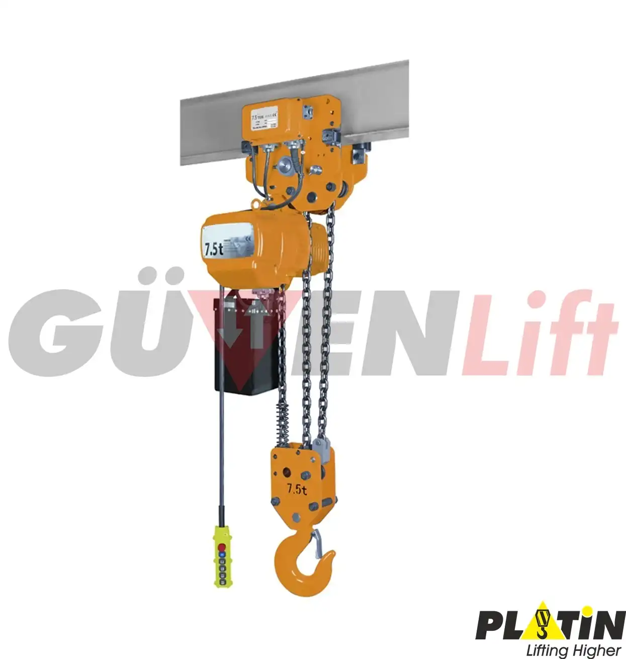 7-5-ton-monoray-zincirli-vinc-500-1 7.5 Ton Monoray Zincirli Vinç 380 Volt - Görsel 1